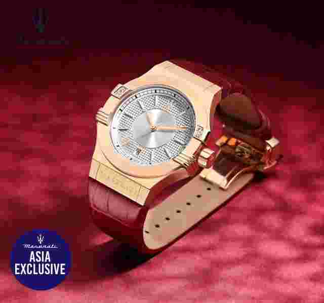 Maserati Asia Exclusive Potenza 35mm Red Leather Ladies Quartz Watch