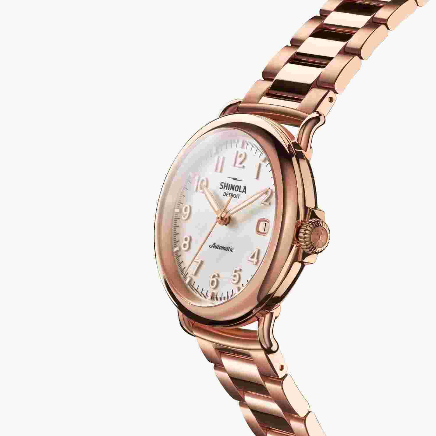 SHINOLA The Runwell Mother of Pearl Automatic 39.5mm Watch S0120161943