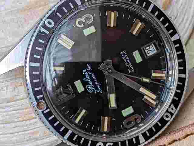 Vintage 1960's Belair Seapearl 600 French 20 ATM All SS Skin Diver w/PUW 1361