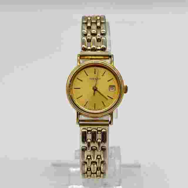 Tissot Tiso C212 Quartz Watch Gold Dial Date, Working Condition, Steel Band