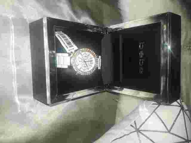 New Bebe White Waist Band Watch