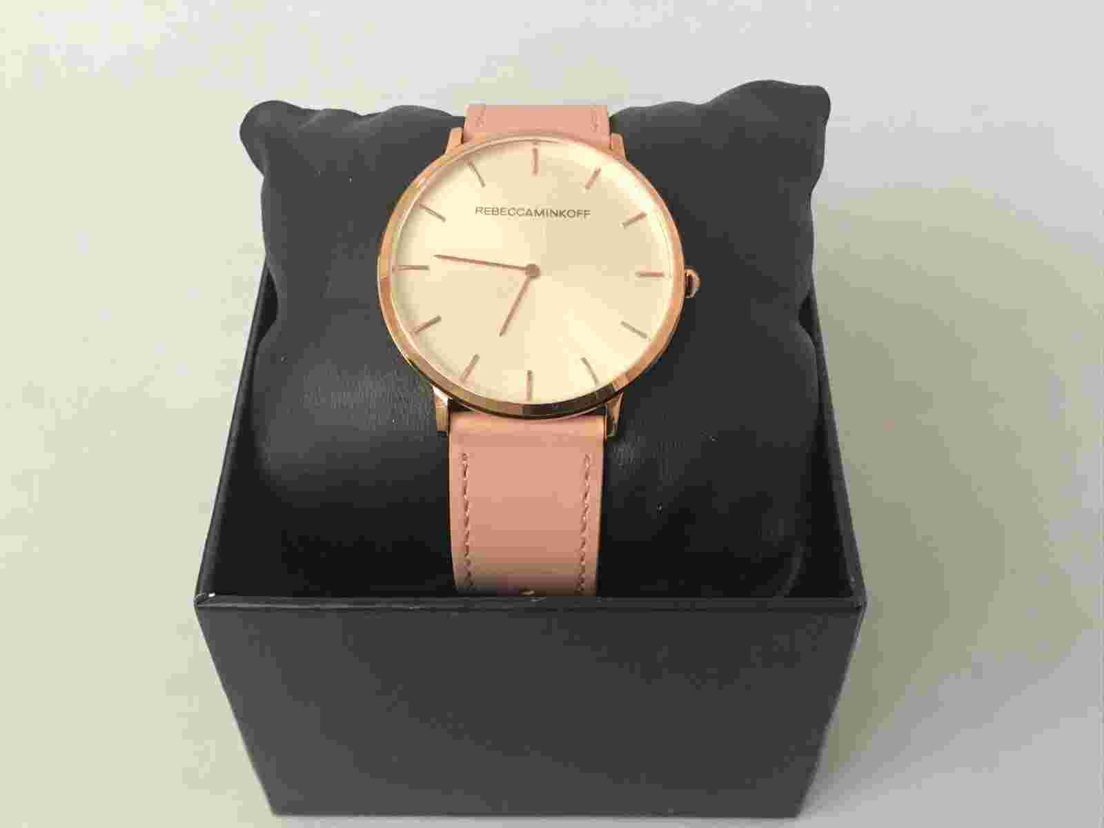 Rebecca Minkoff Ladies Leather Belt Stainless Steel Watch MSRP $125 Choose color