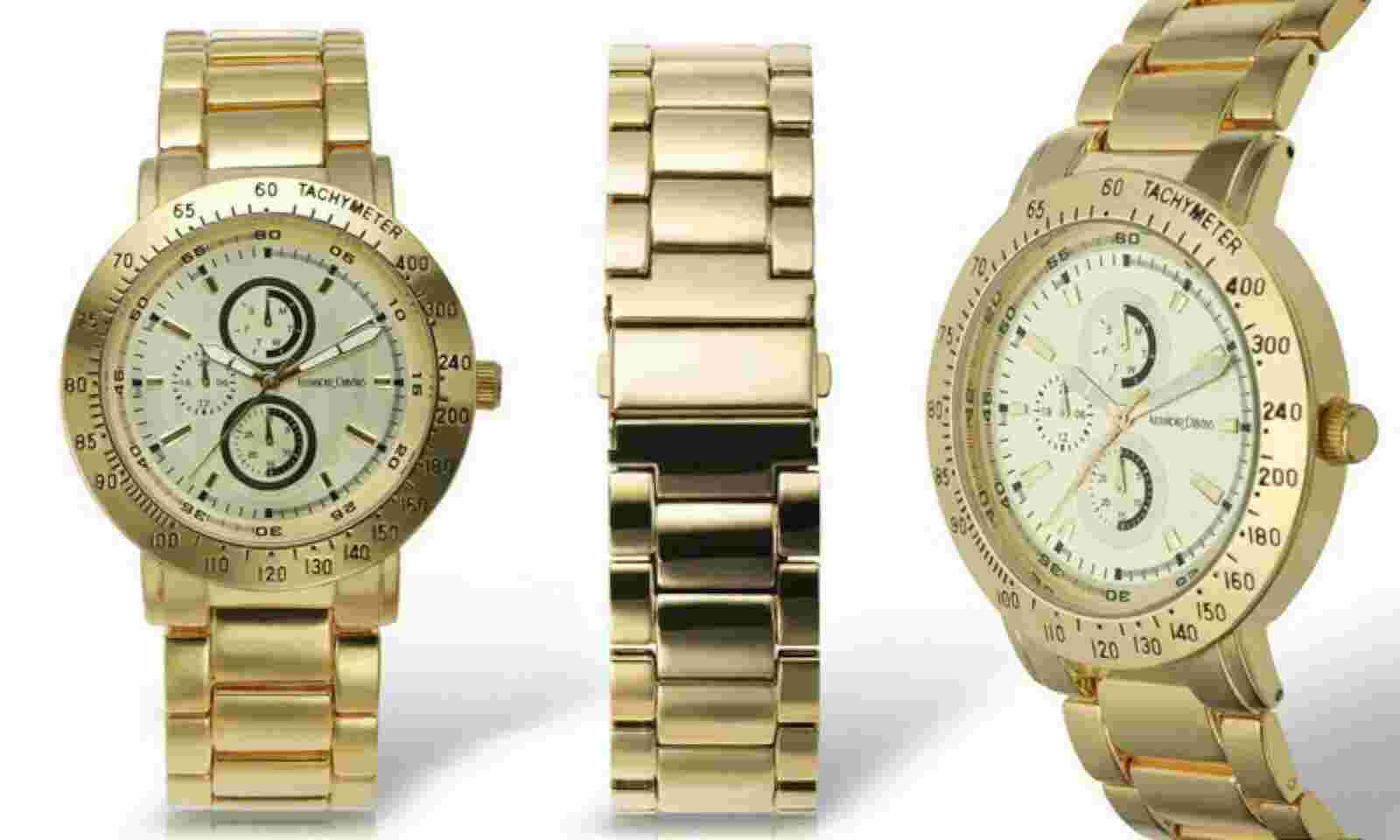 NEW Alexander Dubois J28 Men's Multi-Function Drome Collection IP Gold Watch 30M