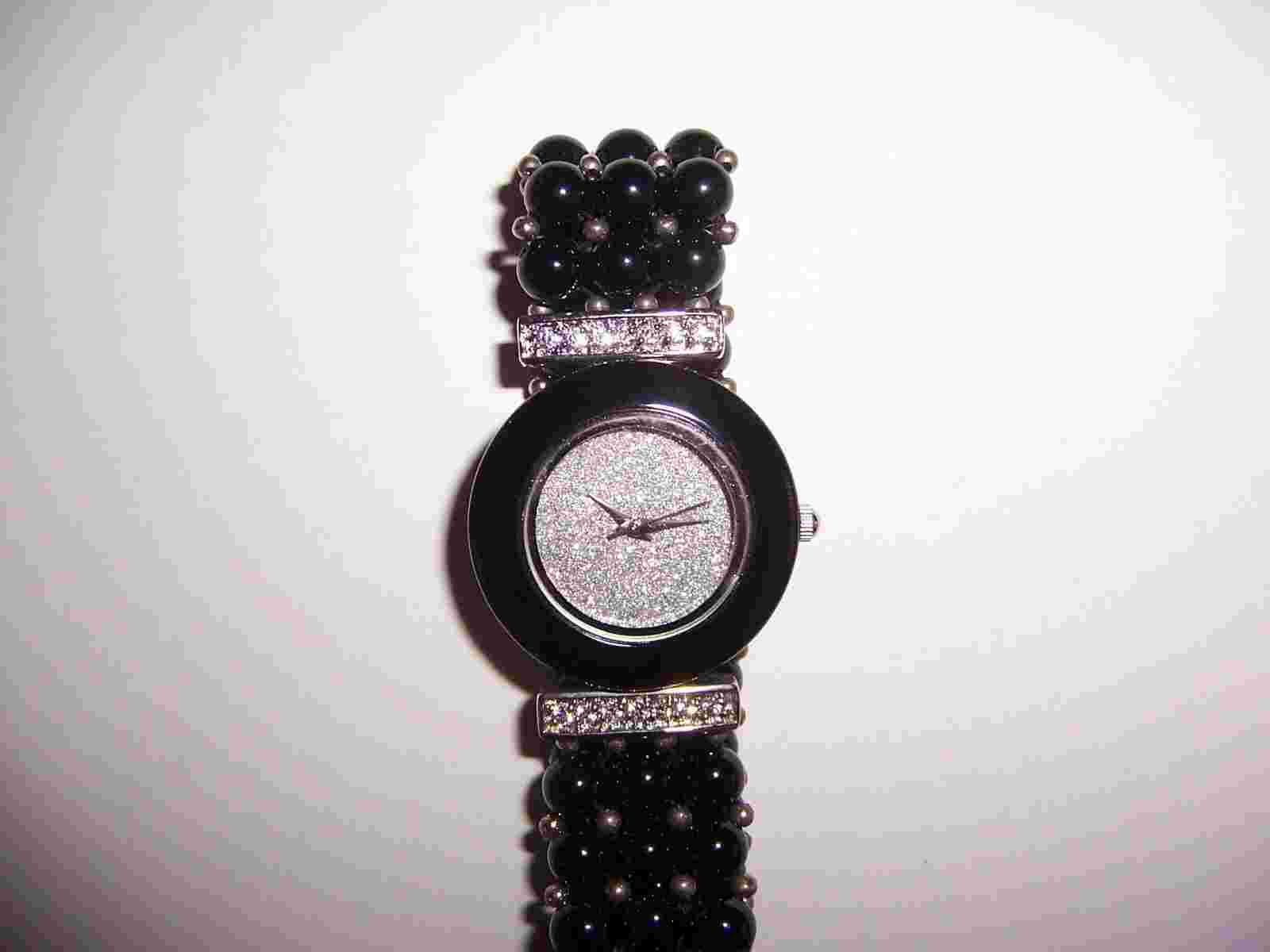 NWT Danbury Mint Ladies' Black Sparkly Watch