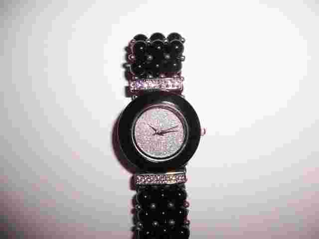 NWT Danbury Mint Ladies' Black Sparkly Watch