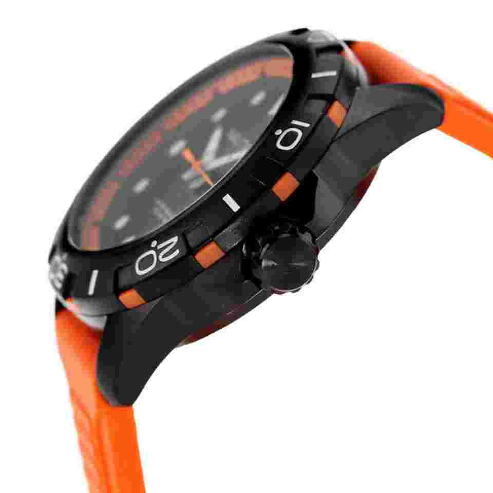 Nautica NAPNRS405 Men's Quartz Watch Black Dial Orange Rubber Band
