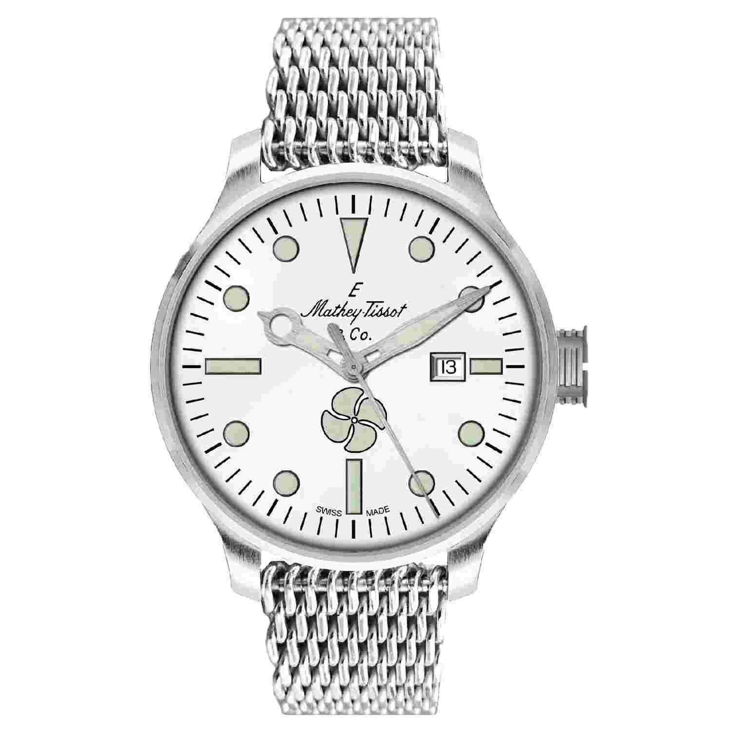 Mathey Tissot Men's Elica White Dial Watch - U121AI