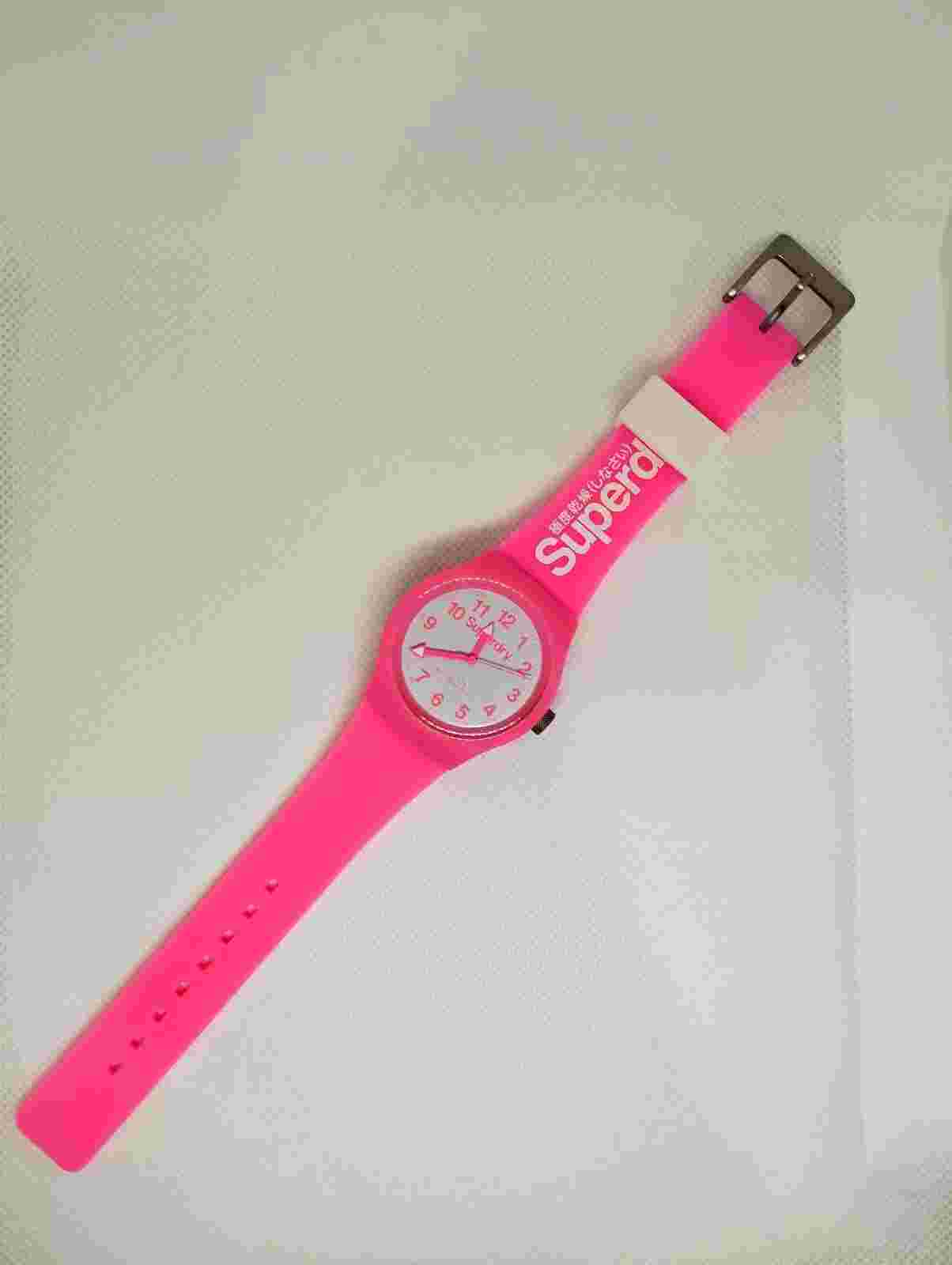 SUPERDRY Fuchsia Pink Timepiece Wrist Watch Japan Made New Women's Men Quartz