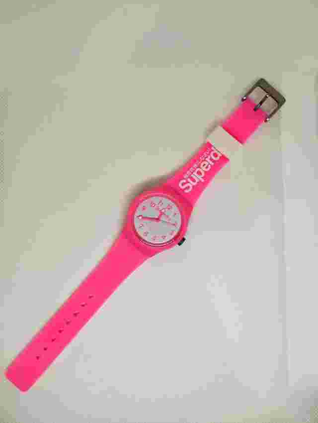 SUPERDRY Fuchsia Pink Timepiece Wrist Watch Japan Made New Women's Men Quartz