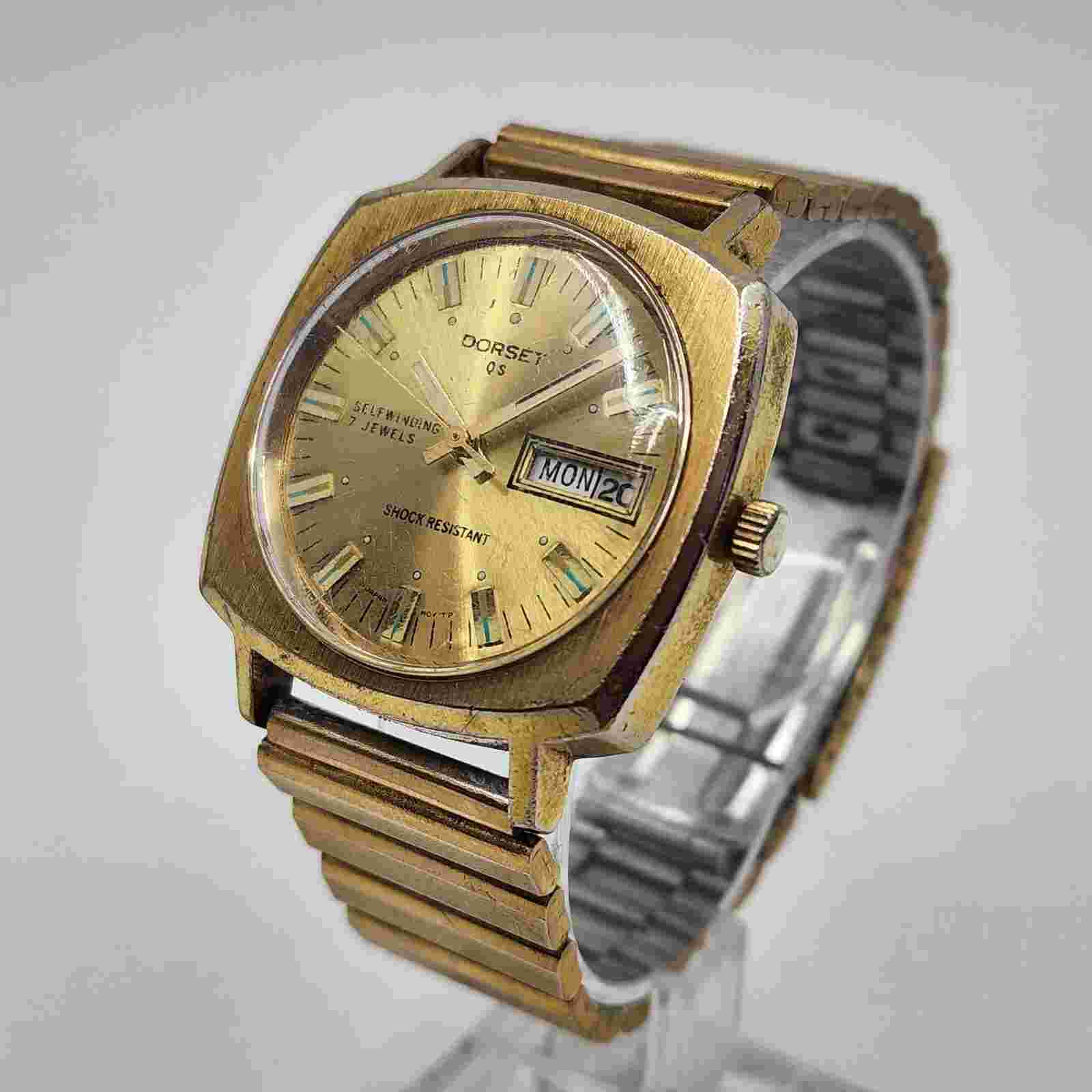Vintage Dorset AS 7 Jewels Self Winding Watch RUNS ALL FUNCTIONS WORK