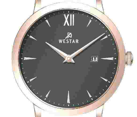 Westar Profile Leather Strap Grey Dial Quartz 50214PPN606 50M Mens Watch