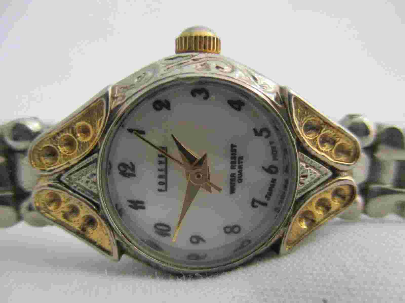 Forever Watch Gold & Silver Tone Mother of Pearl Face Water Resist Elegant