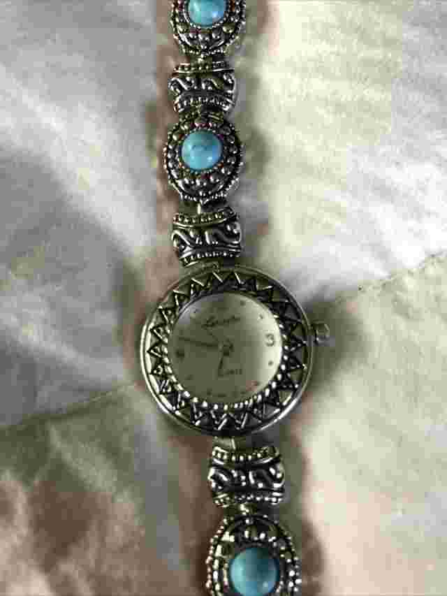 Lexington Quartz Stainless Steel Watch With Turquoise Detail