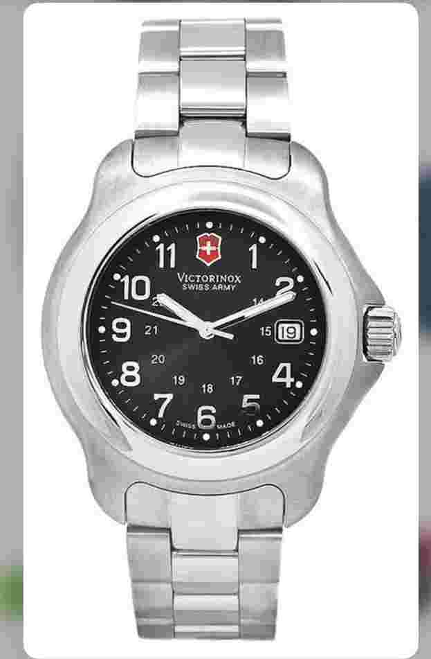 Victorinox SWISS ARMY Men Classic OFFICERS 1884 Black Dial #24706 BOX NEW (READ)