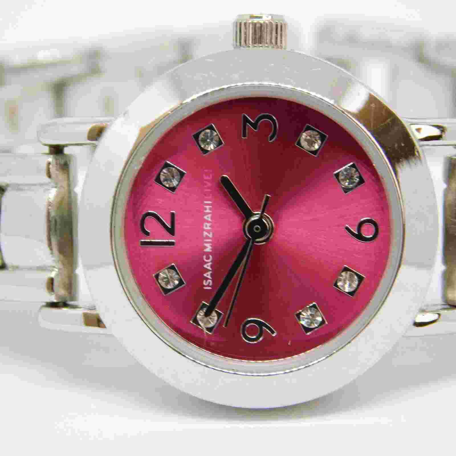 ISAAC MIZRAHI LIVE! IMZ557 Silver Tone Women's Watch Sz. 6 1/2" New Battery