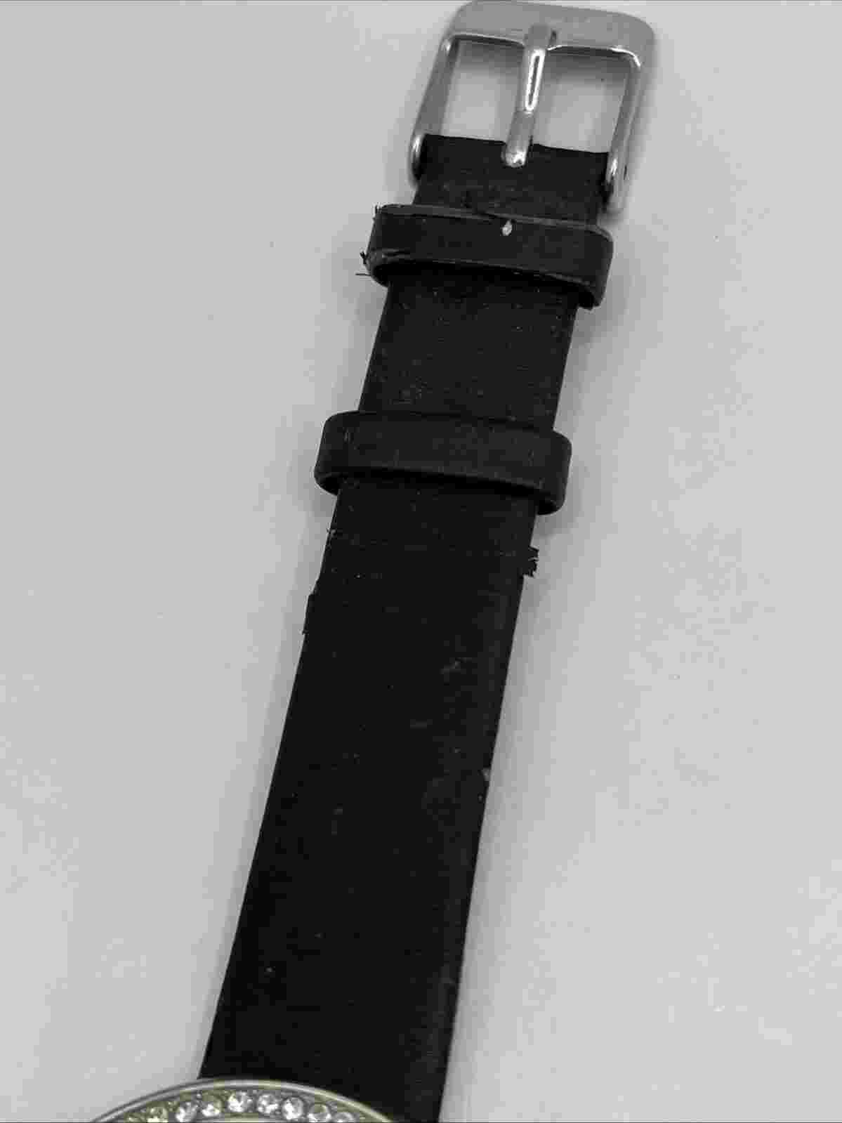 Charming Charlie Women's Quartz Watch Moon Dial Rhinestone Bezel- New Battery