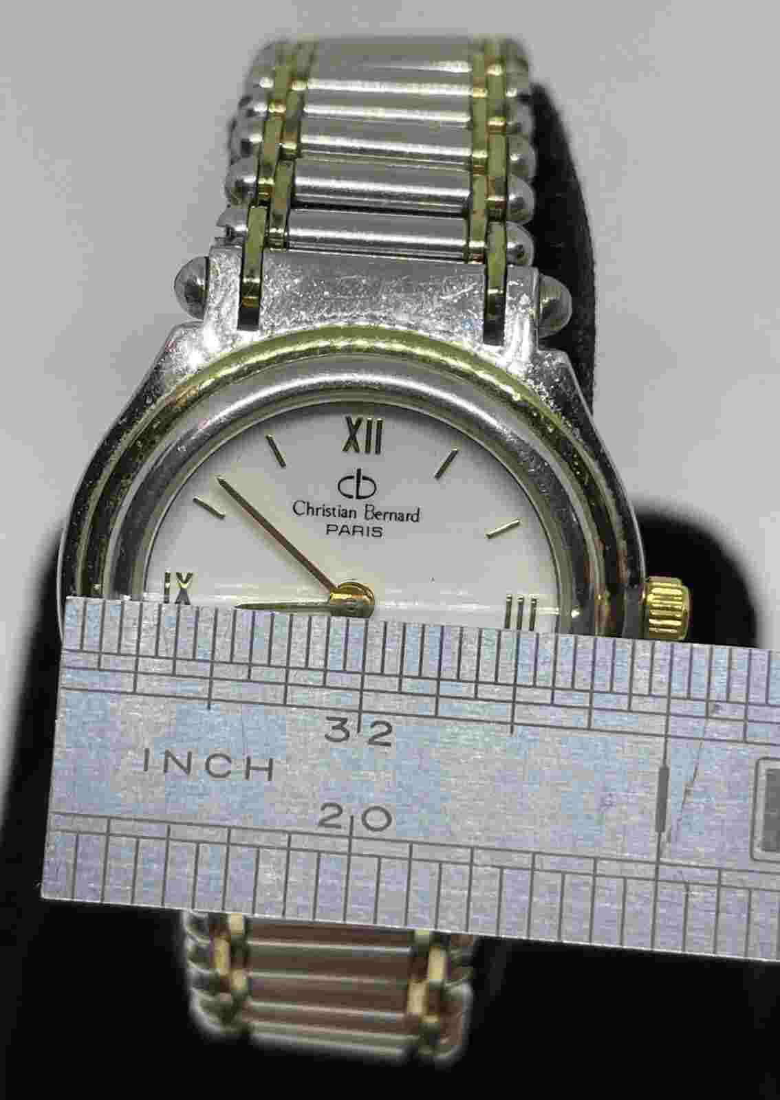 CHRISTIAN BERNARD WRISTWATCH & POUCH & LINKS / BOOKLET & Hang TAG Runs