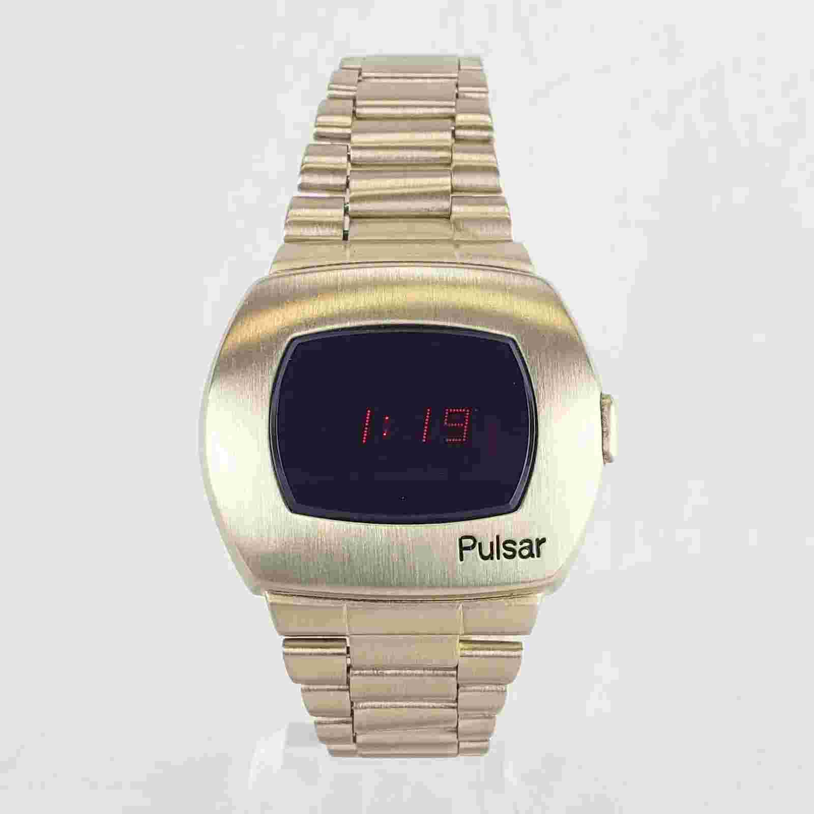 Pulsar Time Computer PII / P2 14kt Solid Gold LED Watch - 2980