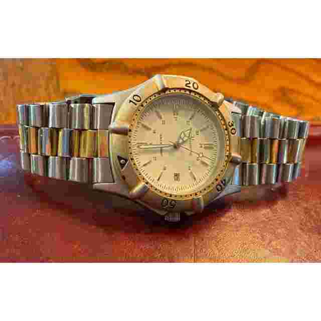Men's 43mm Two Tone Navarre Watch, Rotating Bezel