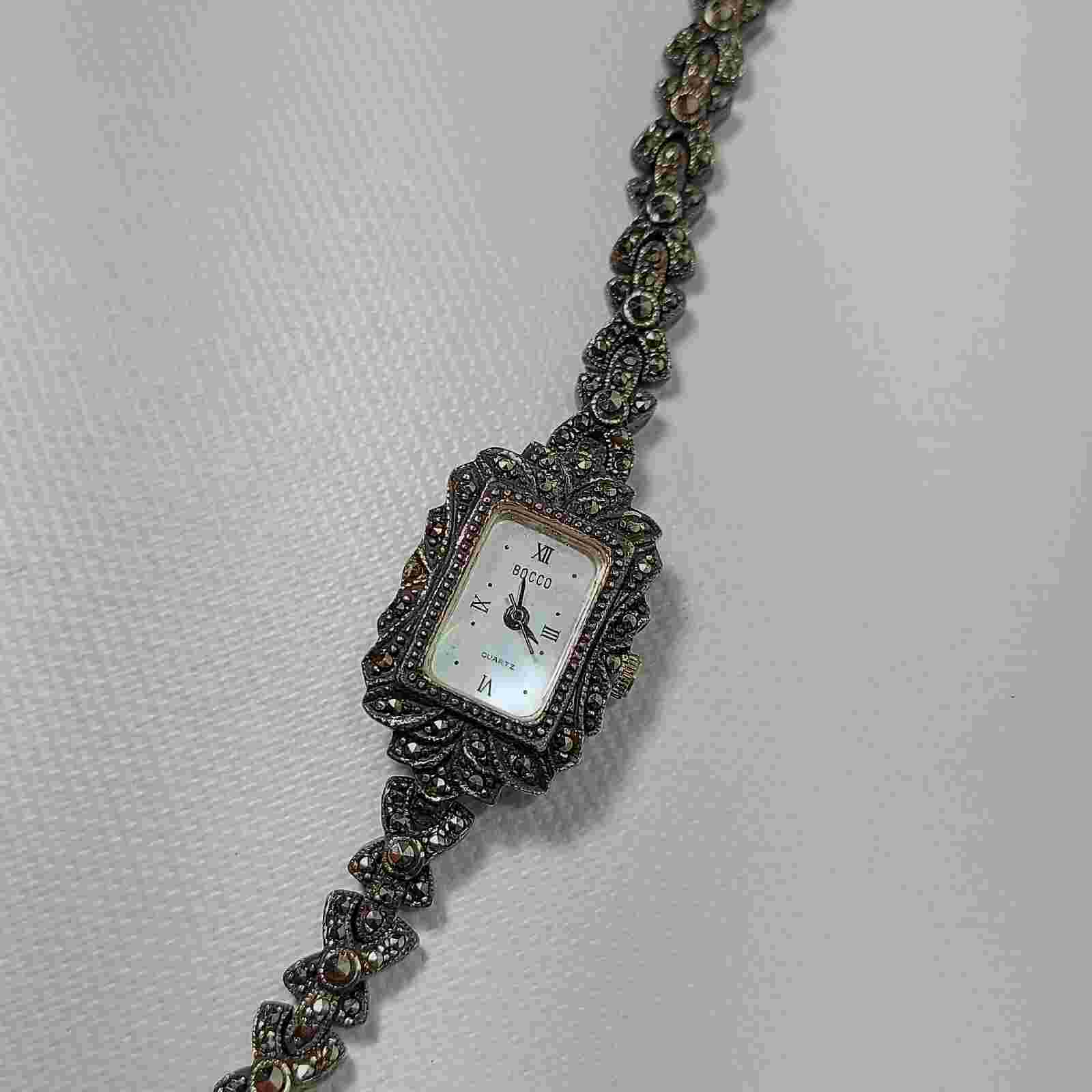 Vintage Boma Bocca 925 Silver Watch Marcasite, New Battery