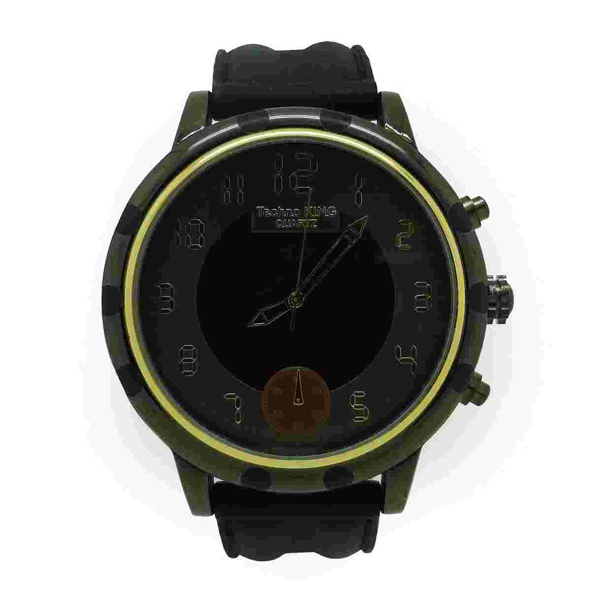 TECHNO KING MEN STRONG HEAVY BIG HIPHOP BACK LIGHT DUAL TIME WATCHES