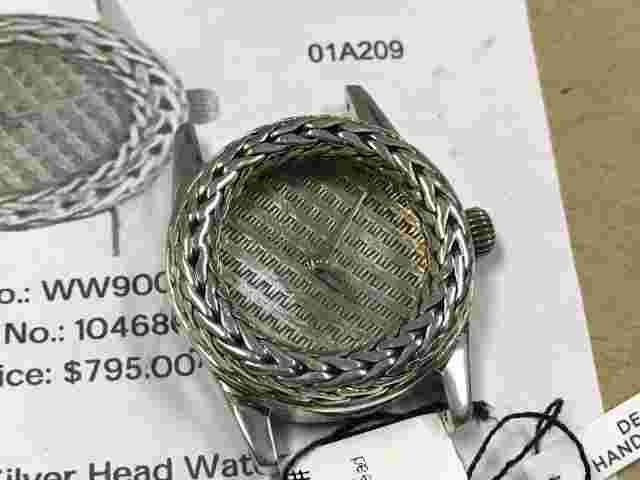 NEW JOHN HARDY SMALL WOVEN SILVER HEAD WATCH SIZE 1 1/4"