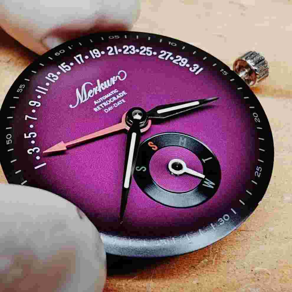 MERKUR Men Pilot Watch 38mm Automatic Mechanical ST17 Semicircle Flyback Date