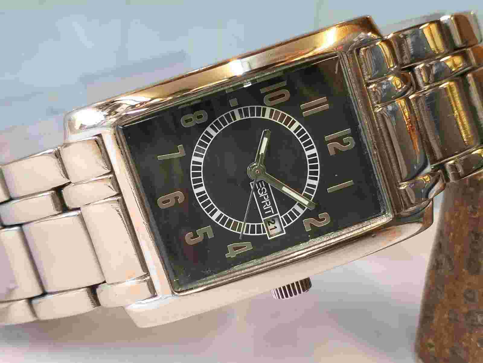 ESPRIT QUARTZ BLACK DIAL UNISEX ADULTS FULL WORKING, ALL ORIGINAL VINTAGE WATCH