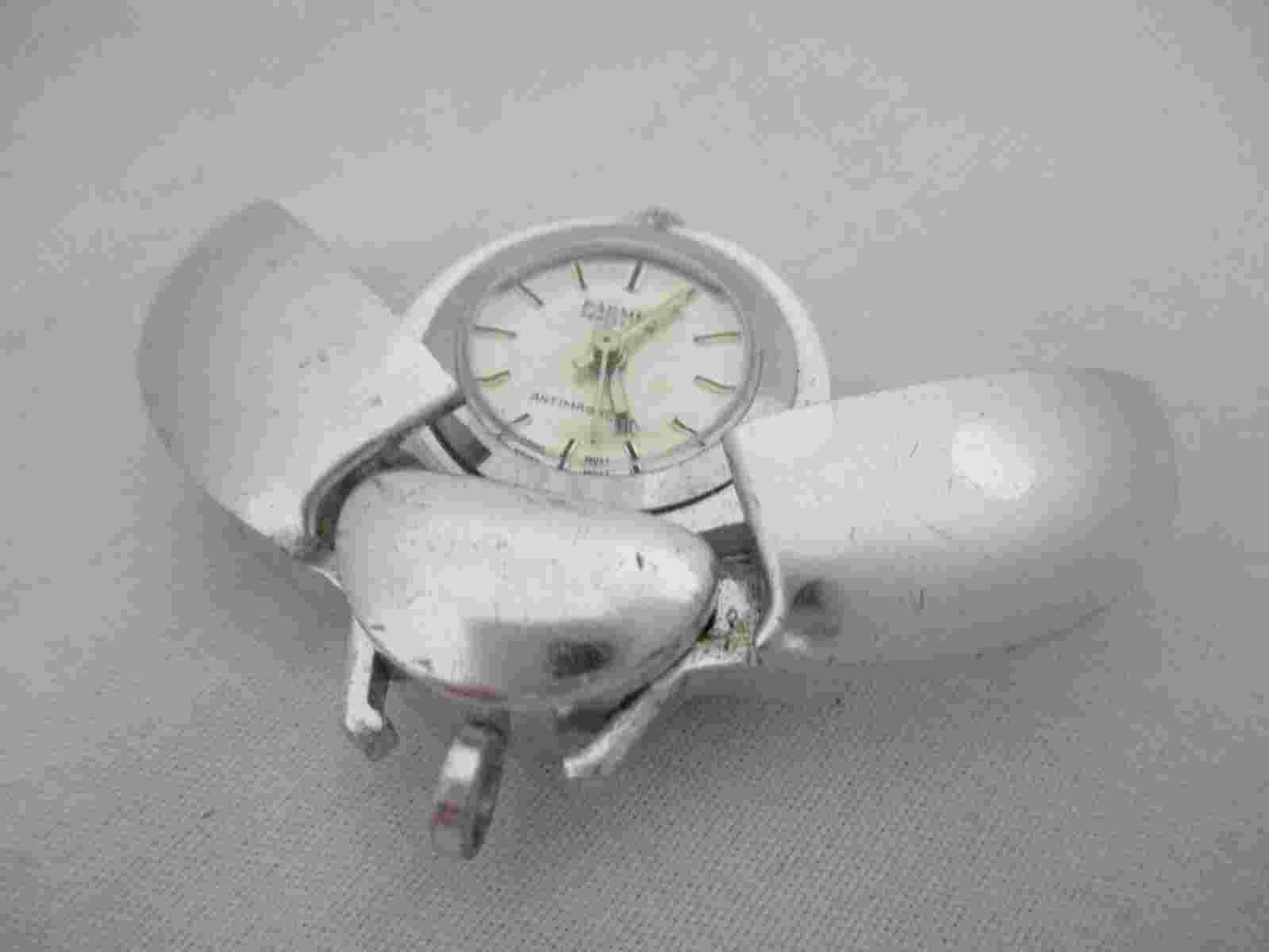 Parmex Women's Silver Toned Lady Bug Wind Up Vintage Watch