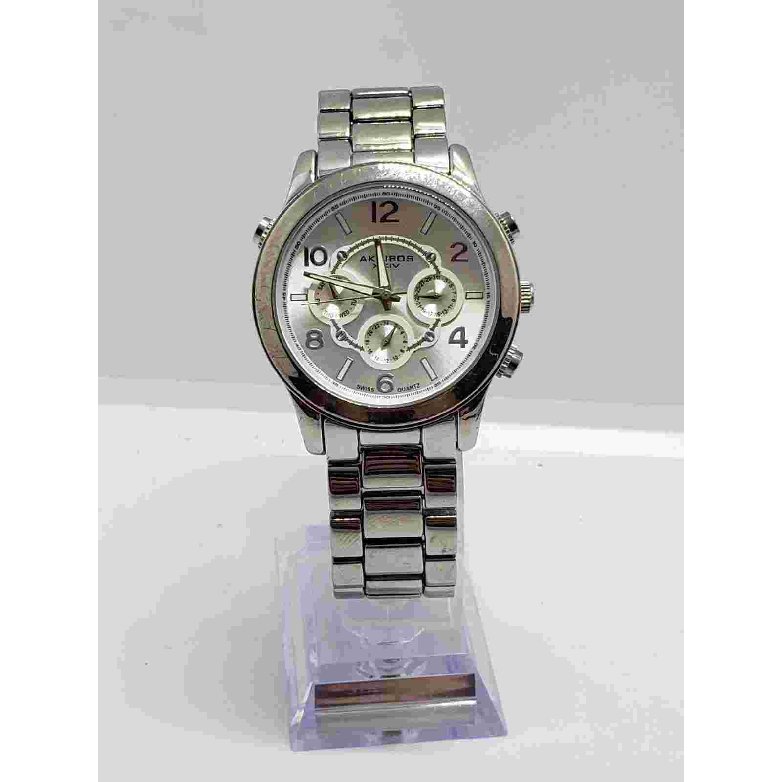 Akribos XXIV Men's dress watch. Multifunction face. AK648SS. Working Watch