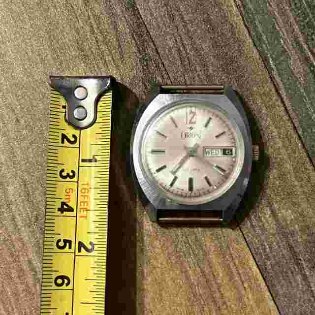 Vintage Swiss Made Orion Day Date 3010 Watch Face Stainless Steel Base Bezel