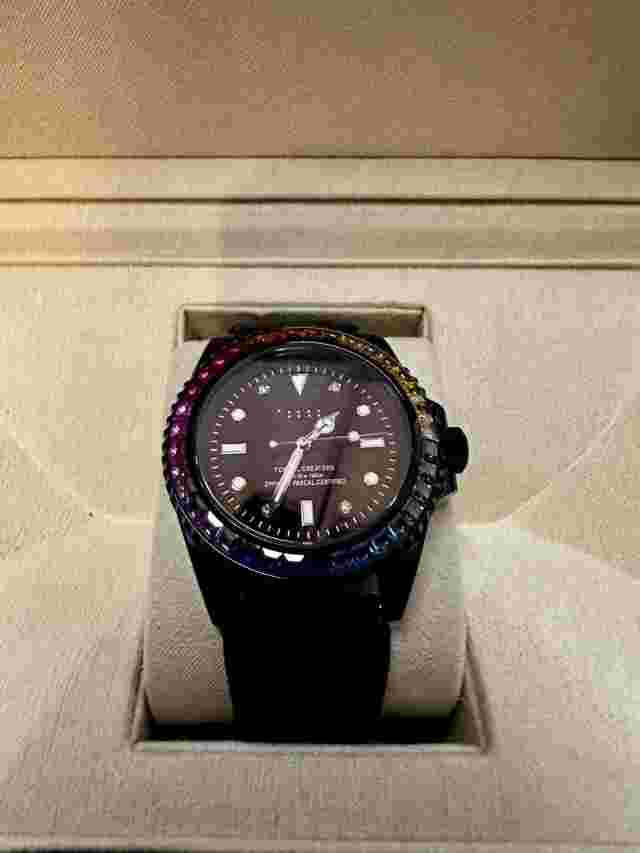 Pascal Rainbow Black Automatic Watch