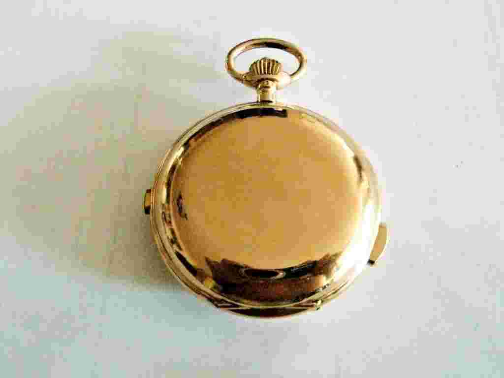 ANTIQUE QUARTER REPEATER & CHRONOGRAPHE POCKET WATCH GENEVE 1886 60mm 128grs