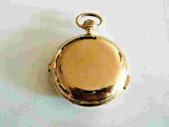 ANTIQUE QUARTER REPEATER & CHRONOGRAPHE POCKET WATCH GENEVE 1886 60mm 128grs