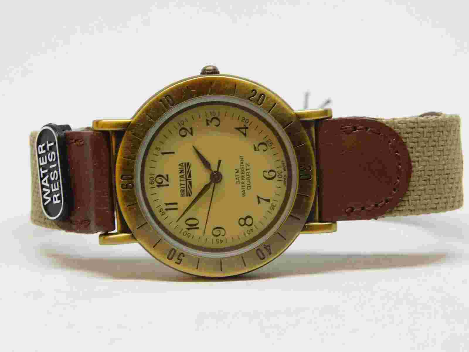 Brittania Nylon Band Quartz Analog Unisex Watch New Battery