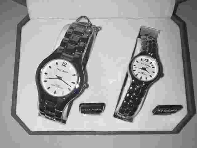 PAUL JARDIN STAINLESS COUPLE SET, QUARTZ, WATER RESISTANT, HIS & HERS WATCH SET