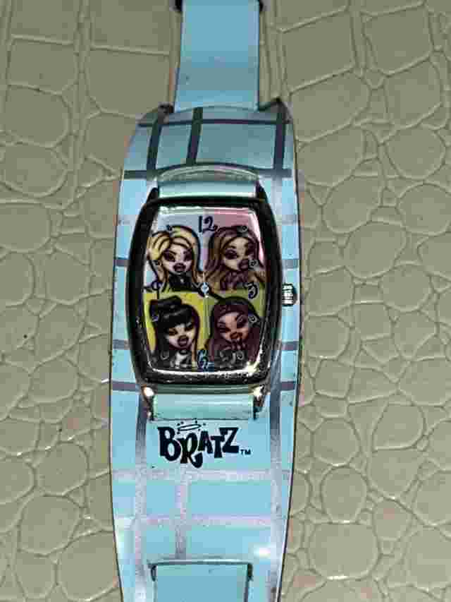 Vintage 2003 Bratz Childrens Kids Wrist Watch Blue Leather Strap Rare Works