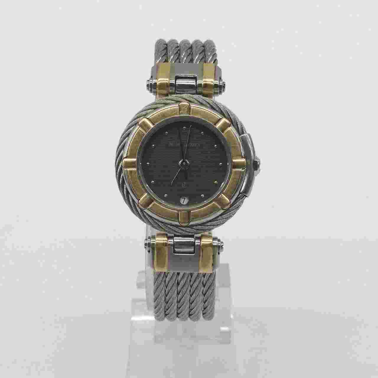 Philippe Charriol Celtic Men's Watch Quartz Silver Color Tested From Japan