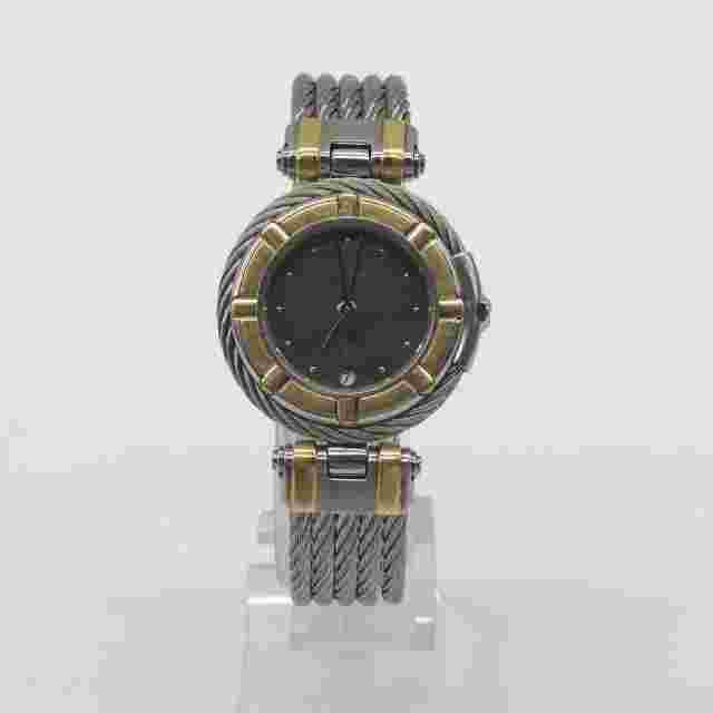 Philippe Charriol Celtic Men's Watch Quartz Silver Color Tested From Japan