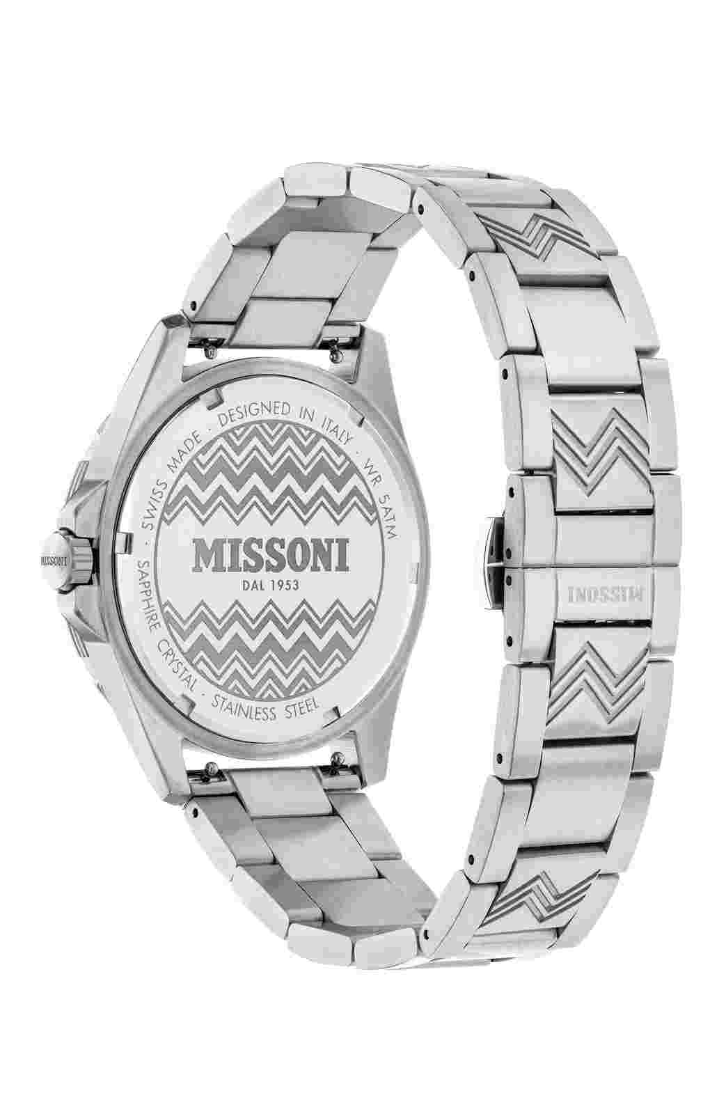 Missoni Silver Mens Analogue Watch Gmt MW1I00323
