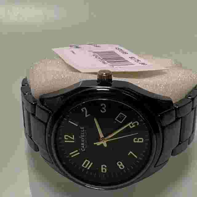 Caravelle by Bulova Women's New York Black/Gold St Steel 37mm Watch 45M109