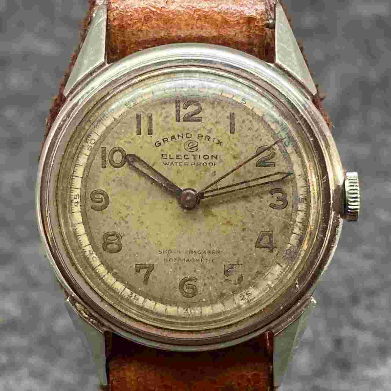 VINTAGE ELECTION GRAND PRIX MILITARY WATCH CAL 625 S SWISS MADE STAINLESS STEEL