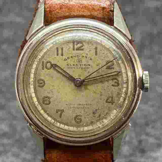 VINTAGE ELECTION GRAND PRIX MILITARY WATCH CAL 625 S SWISS MADE STAINLESS STEEL
