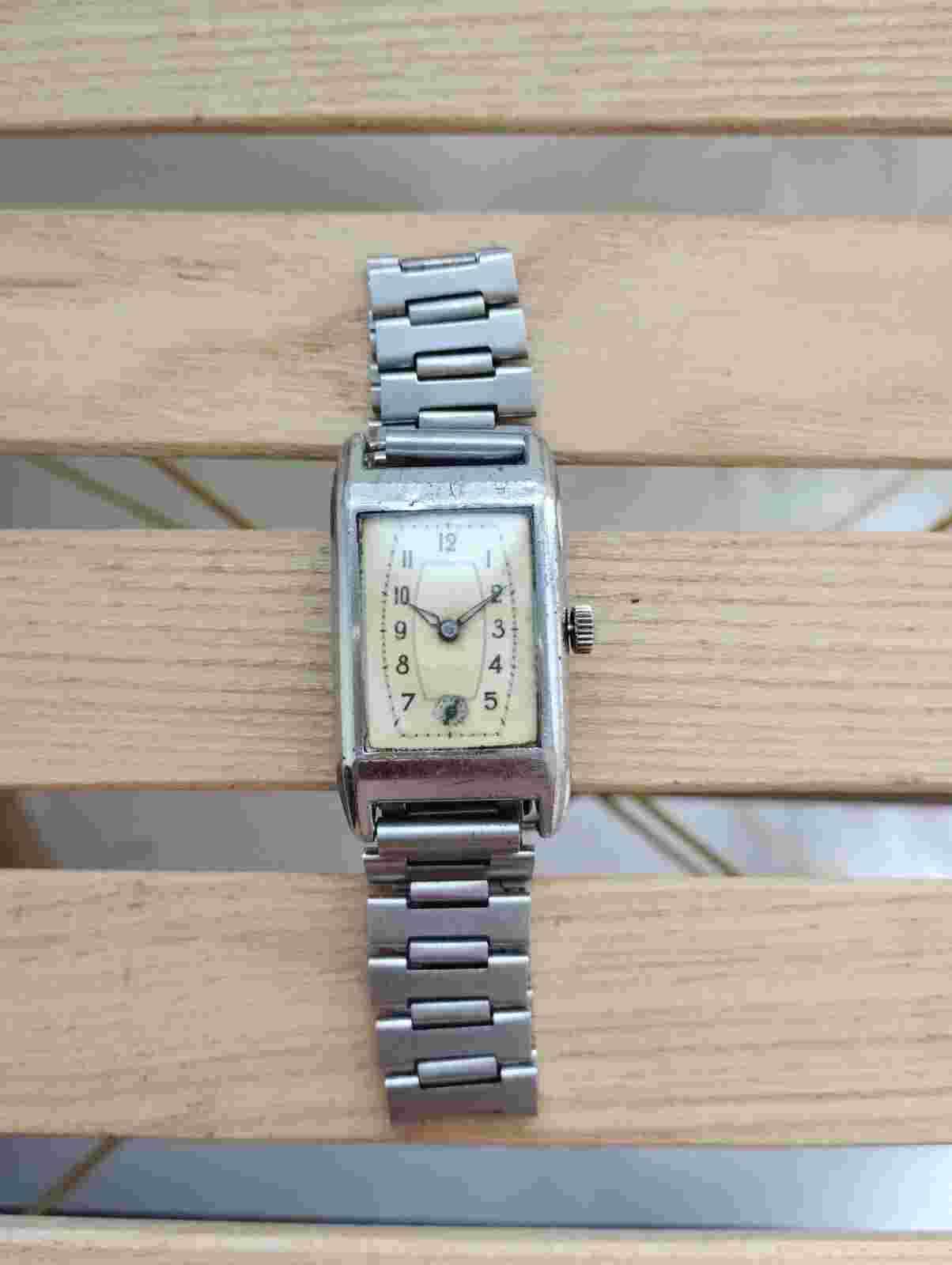 Vintage watch Bifora Tank 15 jewels D.R.G.M. military WW2 SERVICED