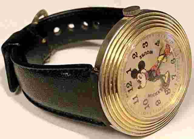 1970s Art Deco MICKEY Swiss Made Mechanical by BRADLEY 40mm Goldtone Mens Watch