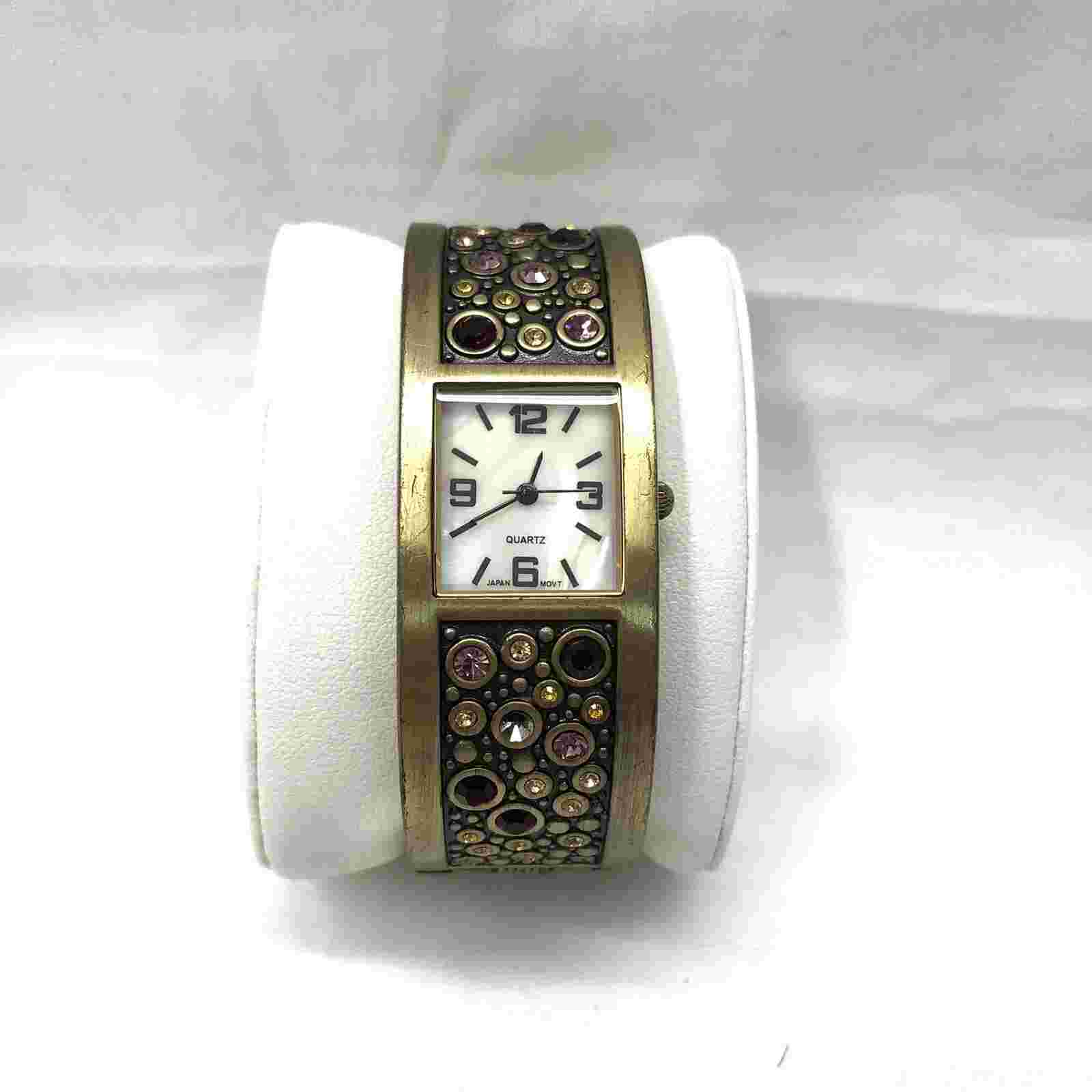 Bracelet Watch Cuff with Rhinestones Avon