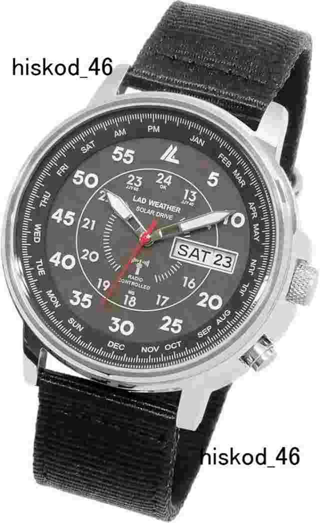 LAD WEATHER Radio Solar Watch Men's 100m Waterproof lad017 All Black Khaki Navy