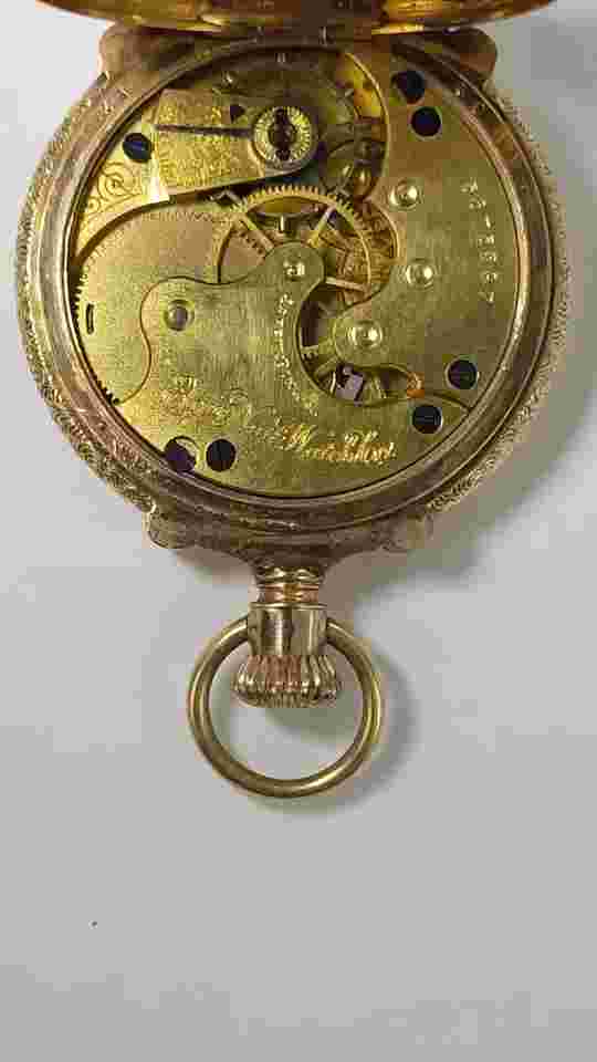 Elgin 14 KT Gold Ladies Box Style Hunter Case 40MM case