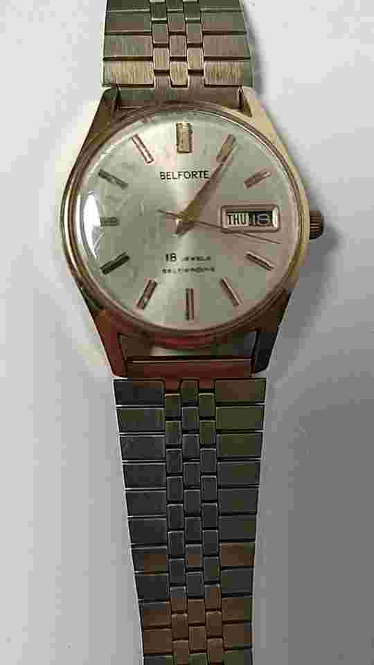 Belfort Series #9345 Men's Watch Gold Tone with Adjustable Band