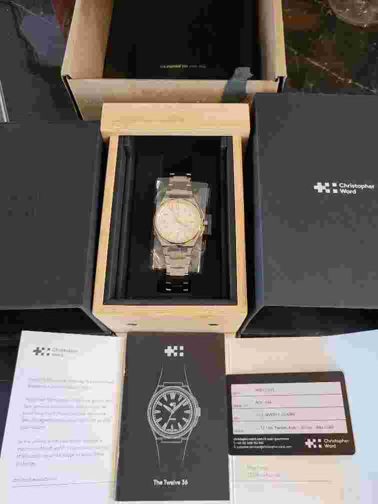 Brand New Christopher Ward The Twelve  36mm  18 Ct Gold Steel Automatic 5 Yr Wte